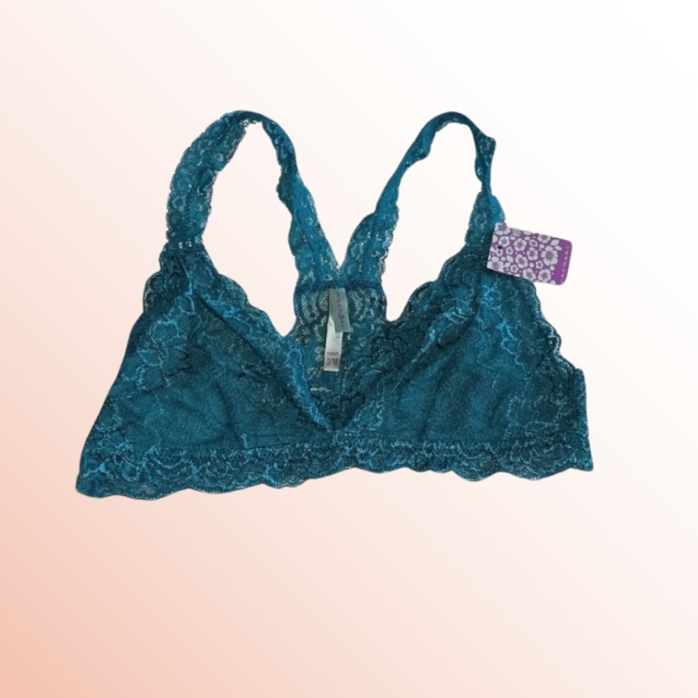 Anemone Teal Lace Triangle Bralette